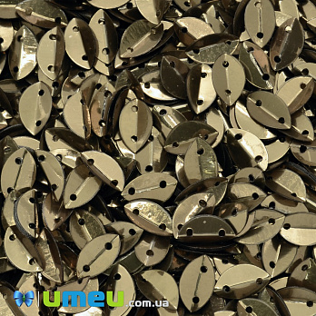 Пайетки Индия лодочка, 9х6 мм, Бронзовые (PAI-037987)