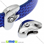 Намистина мет. Буква F, 12х10 мм, Темне срібло (BUS-008873)