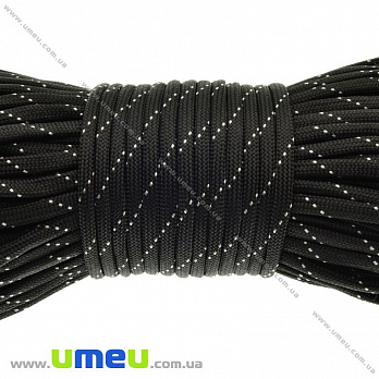 Шнур паракорд семіжільний меланж 4 мм, Чорний (LEN-024936)
