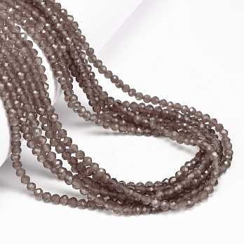 Бусины Кошачий глаз, Синт. камень, 3 мм, Серые, Круглые граненые (BUS-054290)