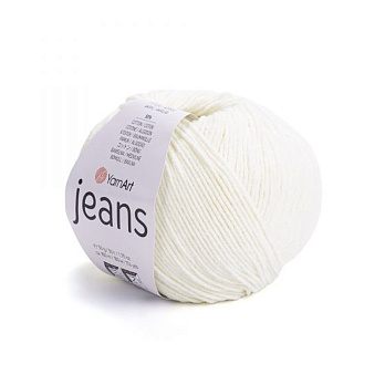 Пряжа YarnArt Jeans 50 г, 160 м, Молочна 01 (YAR-062505)
