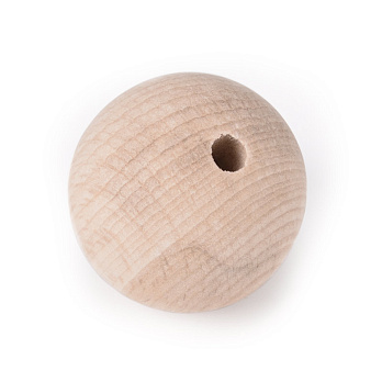 Намистина дерев'яна 50 мм, Кругла, Бук (BUS-054795)