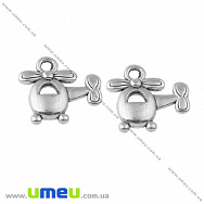 Подвеска метал. Вертолёт (двухстор.), 15х14 мм, Античное серебро (POD-021104)