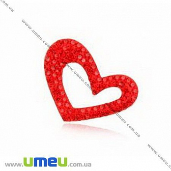 Подвеска из Серебра 925 с кристаллами Preciosa, Сердце красное, 26х20 мм (POD-005023)