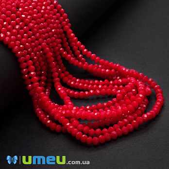 Бусины рондели, 3,5х3 мм, Красные (BUS-029928)