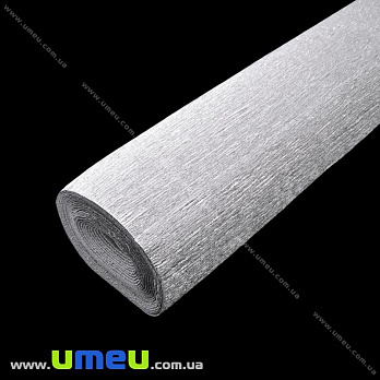 Гофрированная бумага Италия, Серебристая металлик 802, 180 г, 50х50 см (DIF-023441)