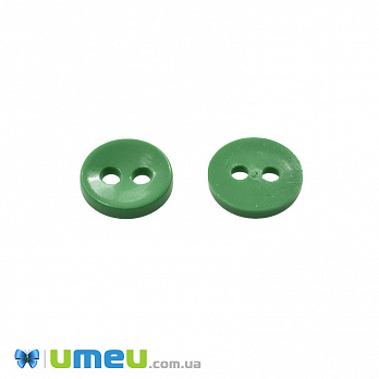 Пуговица пластиковая Круглая, 11,5 мм, Зеленая (PUG-047925)