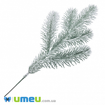 Гілка ялинки в снігу, Блакитна, 24-25 см (DEC-047422)