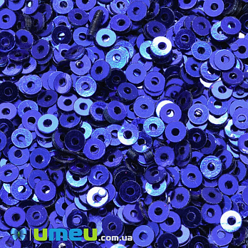 Пайетки Индия круглые плоские, 2,5 мм, Синие (PAI-037590)