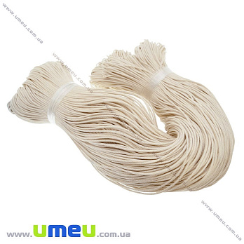 Вощеный шнур (коттон), 1,5 мм, Бежевый (LEN-021789)