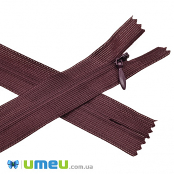 Блискавка (змійка) потайна нероз'ємна, 50 см, Тип 3, Бордова (ZIP-037399)