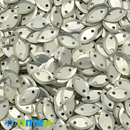 Паєтки Індія човник, 9х5 мм, Сріблясті (PAI-038077)