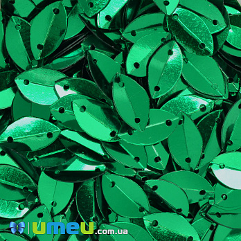 Паєтки Індія човник, 14х9 мм, Зелені (PAI-041039)