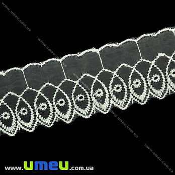 Кружево органза Волна, 50 мм, Кремовое (LEN-015547)