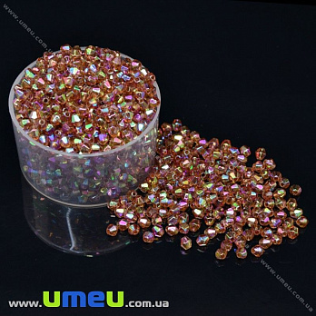 Намистини акрилові Біконуси, 4х4 мм, Коричневі АВ (BUS-018050)