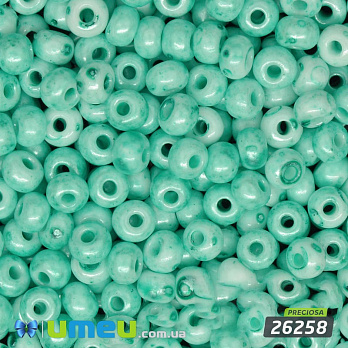 Бисер чешский 4/0, №26258, Зеленая акварель, Мелафир (BIS-034263)