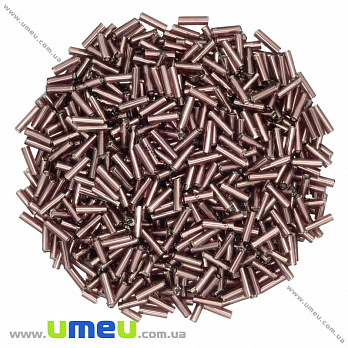 Бисер китайский стеклярус, 6 мм, Коричневый блестящий (BIS-012033)