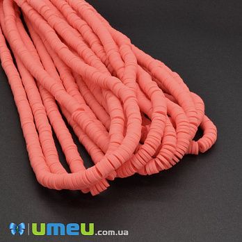 Намистини з полімерної глини, 6 мм, Коралові (BUS-044093)