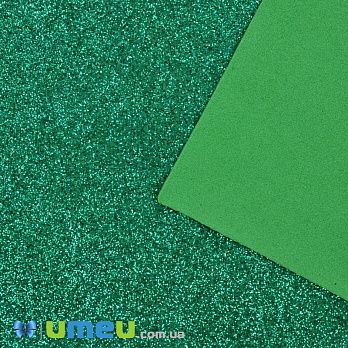 Фоаміран глітерний (Китай), 20х30 см, Смарагдовий (FOM-047621)