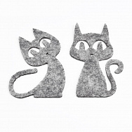 Декоративні вироби з фетру Котики, 7,5х5 см, Сірі (DIF-051551)