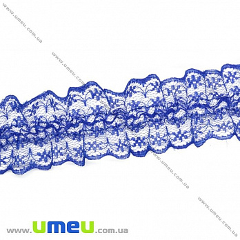 Кружево на резинке, 40 мм, Синее (LEN-025755)