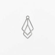 Подвеска из нерж. стали Кристаллы, 20х10 мм, Темное серебро (STL-061333)