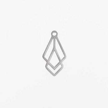 Підвіска з нерж. сталі Кристали, 20х10 мм, Темне срібло (STL-061333)
