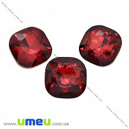 Риволи стеклянный (2 сорт), Квадратный граненый, 18х18 мм, Красный (KAB-027620)