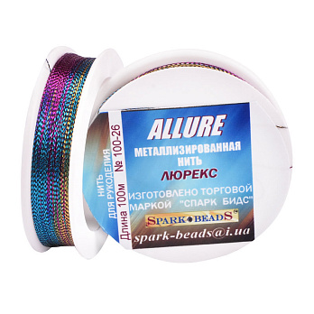 Нитка металізована Люрекс Allure кругла, Меланж, 100 м (MUL-050841)