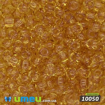 Бисер чешский 6/0, №10050, Янтарный, Прозрачный (BIS-025537)