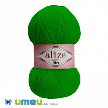 Пряжа Alize Extra Life 100 г, 480 м, Зелена 934 (YAR-038439)
