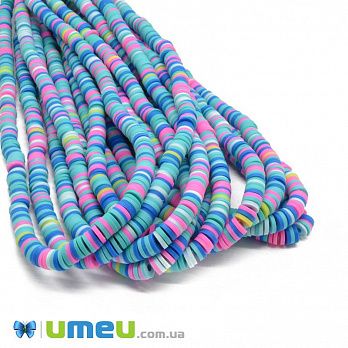 Намистини з полімерної глини, 6 мм, Мікс блакитний (BUS-044124)