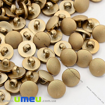Пуговица пластиковая на ножке Круглая, 11 мм, Золотистая (PUG-012904)