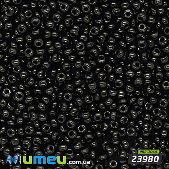 Бісер чеський 11/0, №23980, Чорний, Натуральний (BIS-028430)