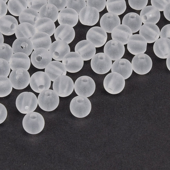 Бусины для сумок ОПТ, Акриловые матовые, Круглые, 6 мм, Белые (BUS-059799)