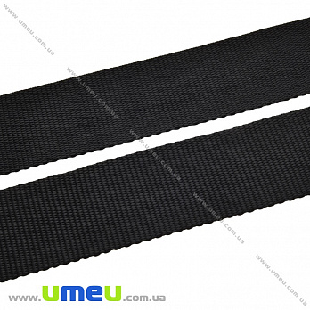 Стрічка ремінна для рюкзаків (стропа), 40 мм, Чорна (LEN-034629)