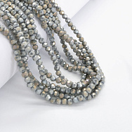 Бусины круглые граненые, 4 мм, Серо-зеленые АВ (BUS-052208)