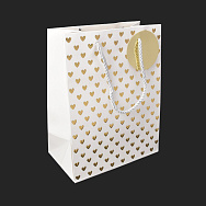 Подарунковий пакет Серця, 23х18х10 см, Білий (UPK-035672)