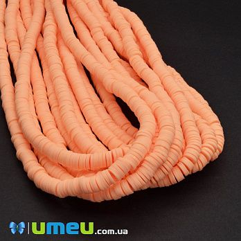 Намистини з полімерної глини, 6 мм, Персикові (BUS-044091)