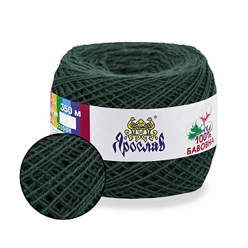 Пряжа Ярослав Бавовна 14/2, 50 г, 350 м, Зелена темна 211 (YAR-062506)