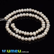 Бусины натуральный речной Жемчуг молочный, 5-7 мм (BUS-048774)