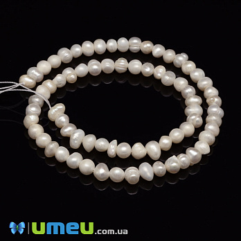 Намистини натуральні річкові Перли молочні, 5-7 мм (BUS-048774)
