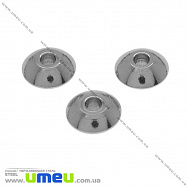 Намистина з нержавіючої сталі Біконус, 7х3,5 мм, Темне срібло (STL-036508)