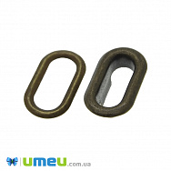 Люверс металевий Овальний, 18х10 мм, Антична бронза (SEW-040229)