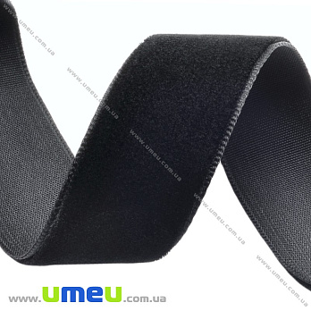 Лента бархатная, 25 мм, Черная (LEN-052251)