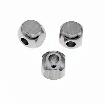 Бусины из нержавеющей стали Куб, 5 мм, Темное серебро (STL-055607)