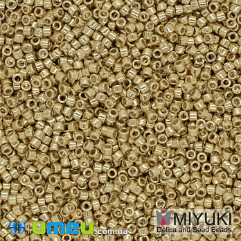 Бисер японский Miyuki Delica 11/0 DB2501, Duracoat Galvanized, Золотистый св. (BIS-040564)
