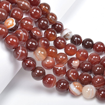 Бусины Агат красный, Натур. камень, 10 мм, Круглые, 19 см (BUS-060725)