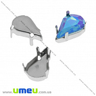 Оправа-цапи під Ріволі Крапля, 13х8 мм, Темне срібло (OSN-034040)