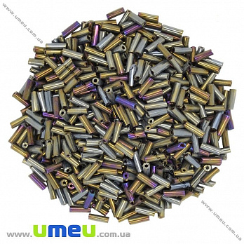 Бісер китайський стеклярус, 6 мм, Ірис сірий перламутровий (BIS-012041)